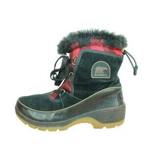 Sorel Tivoli iii' Buffalo Plaid w/Faux Fur Trim Waterproof Insulated Boots Sz 8